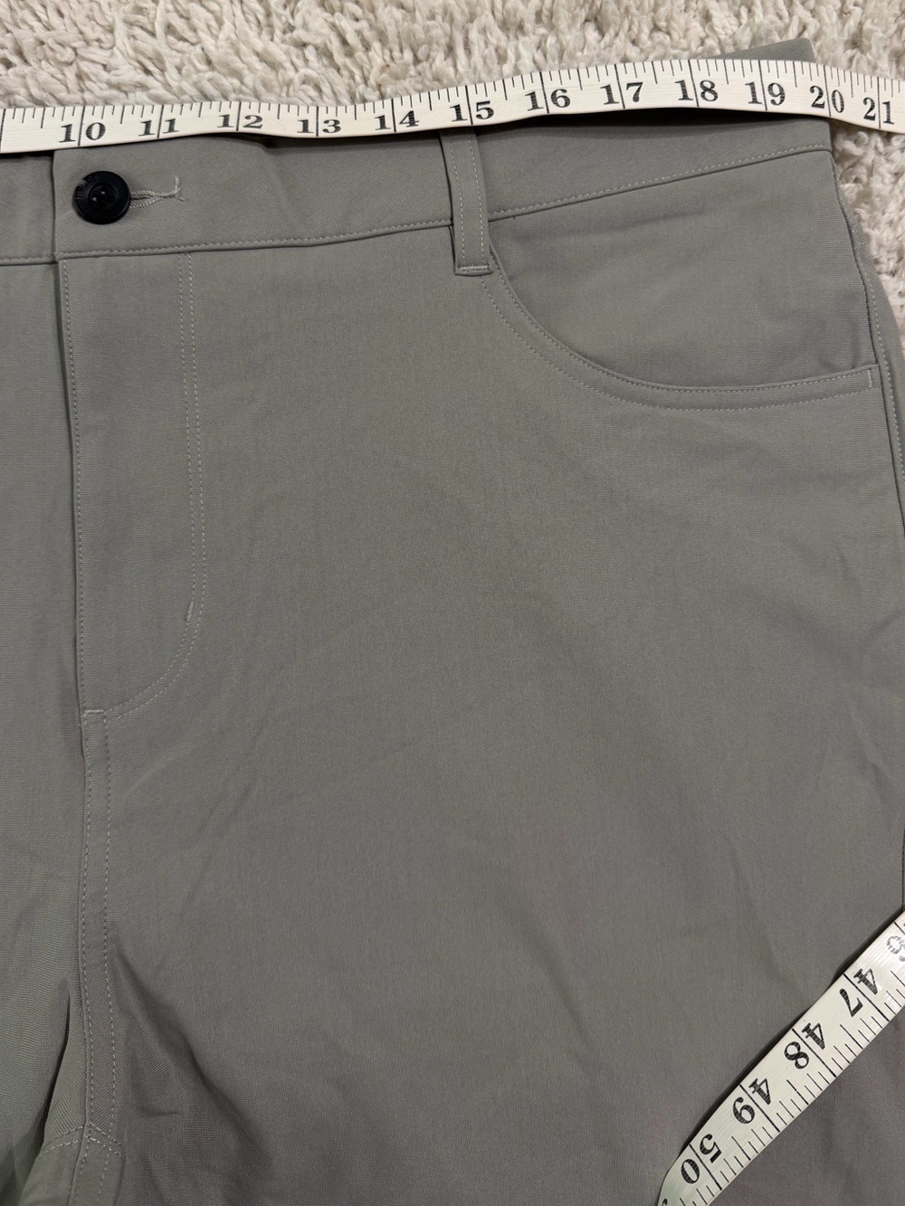 Vuori Meta pants Size 38X32 light gray five pocket design waistband - Picture 7 of 14